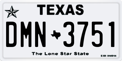 TX license plate DMN3751