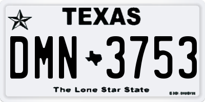 TX license plate DMN3753
