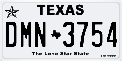 TX license plate DMN3754
