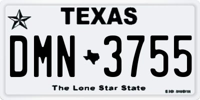 TX license plate DMN3755