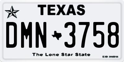 TX license plate DMN3758