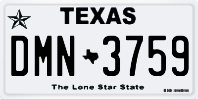 TX license plate DMN3759