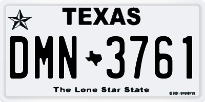 TX license plate DMN3761