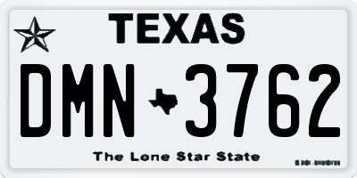 TX license plate DMN3762