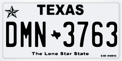 TX license plate DMN3763