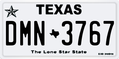 TX license plate DMN3767