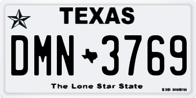 TX license plate DMN3769