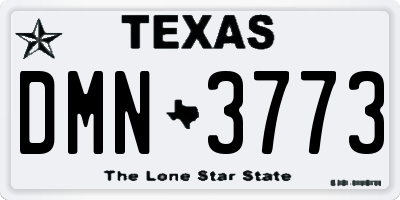 TX license plate DMN3773