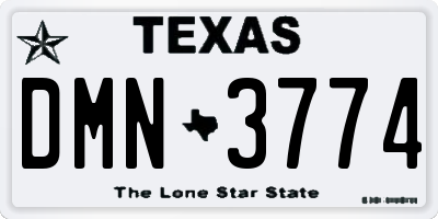 TX license plate DMN3774