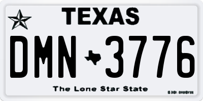TX license plate DMN3776