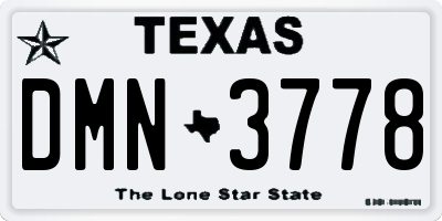 TX license plate DMN3778