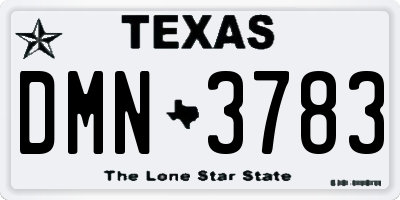 TX license plate DMN3783