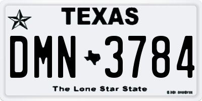 TX license plate DMN3784