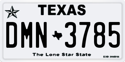 TX license plate DMN3785