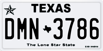 TX license plate DMN3786