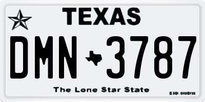 TX license plate DMN3787