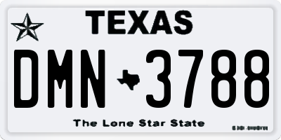 TX license plate DMN3788