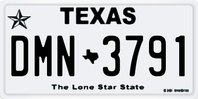 TX license plate DMN3791