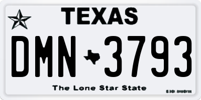 TX license plate DMN3793
