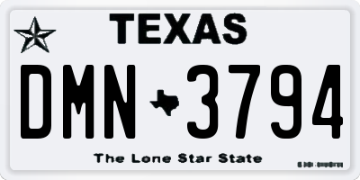 TX license plate DMN3794