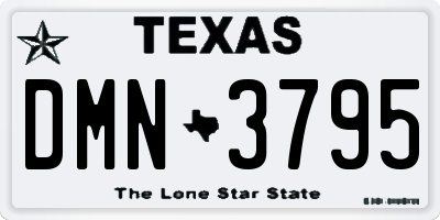 TX license plate DMN3795