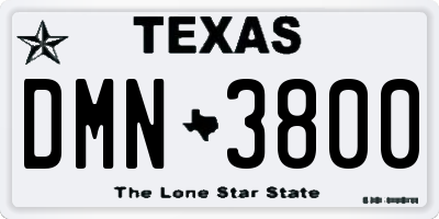 TX license plate DMN3800