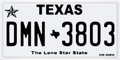 TX license plate DMN3803