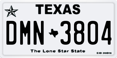 TX license plate DMN3804