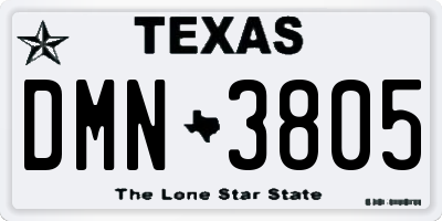TX license plate DMN3805