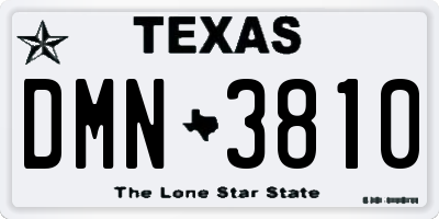 TX license plate DMN3810