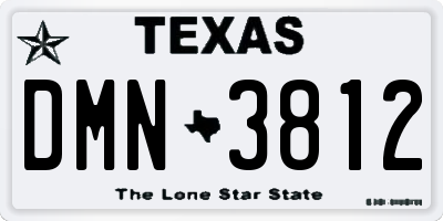 TX license plate DMN3812