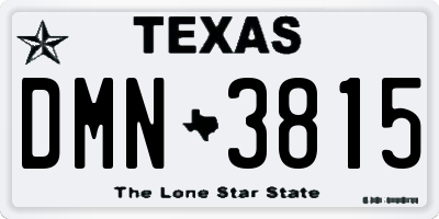 TX license plate DMN3815