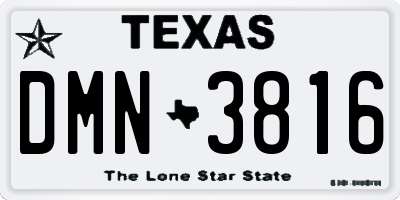 TX license plate DMN3816