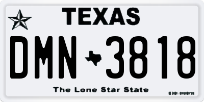 TX license plate DMN3818