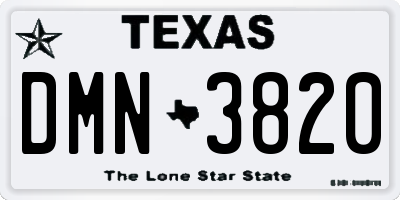 TX license plate DMN3820