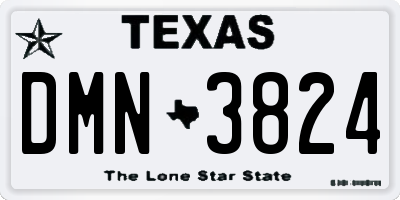 TX license plate DMN3824