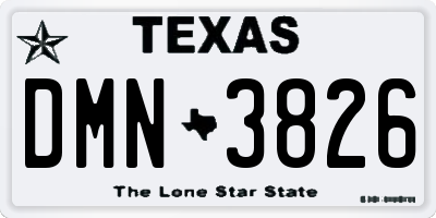 TX license plate DMN3826