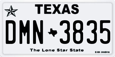 TX license plate DMN3835