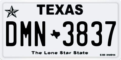TX license plate DMN3837