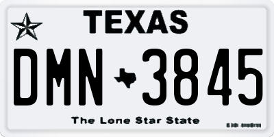 TX license plate DMN3845