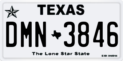 TX license plate DMN3846