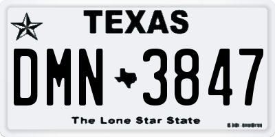 TX license plate DMN3847
