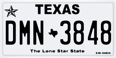 TX license plate DMN3848