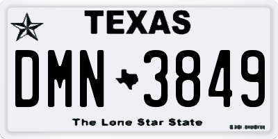 TX license plate DMN3849
