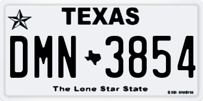 TX license plate DMN3854