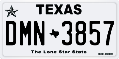 TX license plate DMN3857