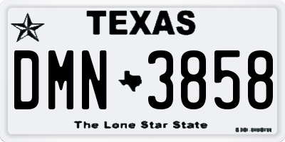 TX license plate DMN3858