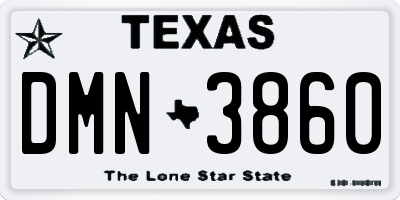 TX license plate DMN3860
