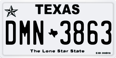 TX license plate DMN3863