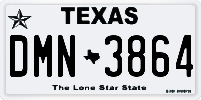TX license plate DMN3864